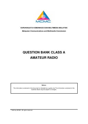 First page of MCMC Question Bank Class A