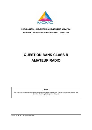 First page of MCMC Question Bank Class B