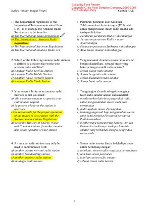 First page of Contoh Soalan RAE dan Jawapan