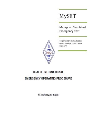 First page of MARL Malaysian Simulated Emergency Test